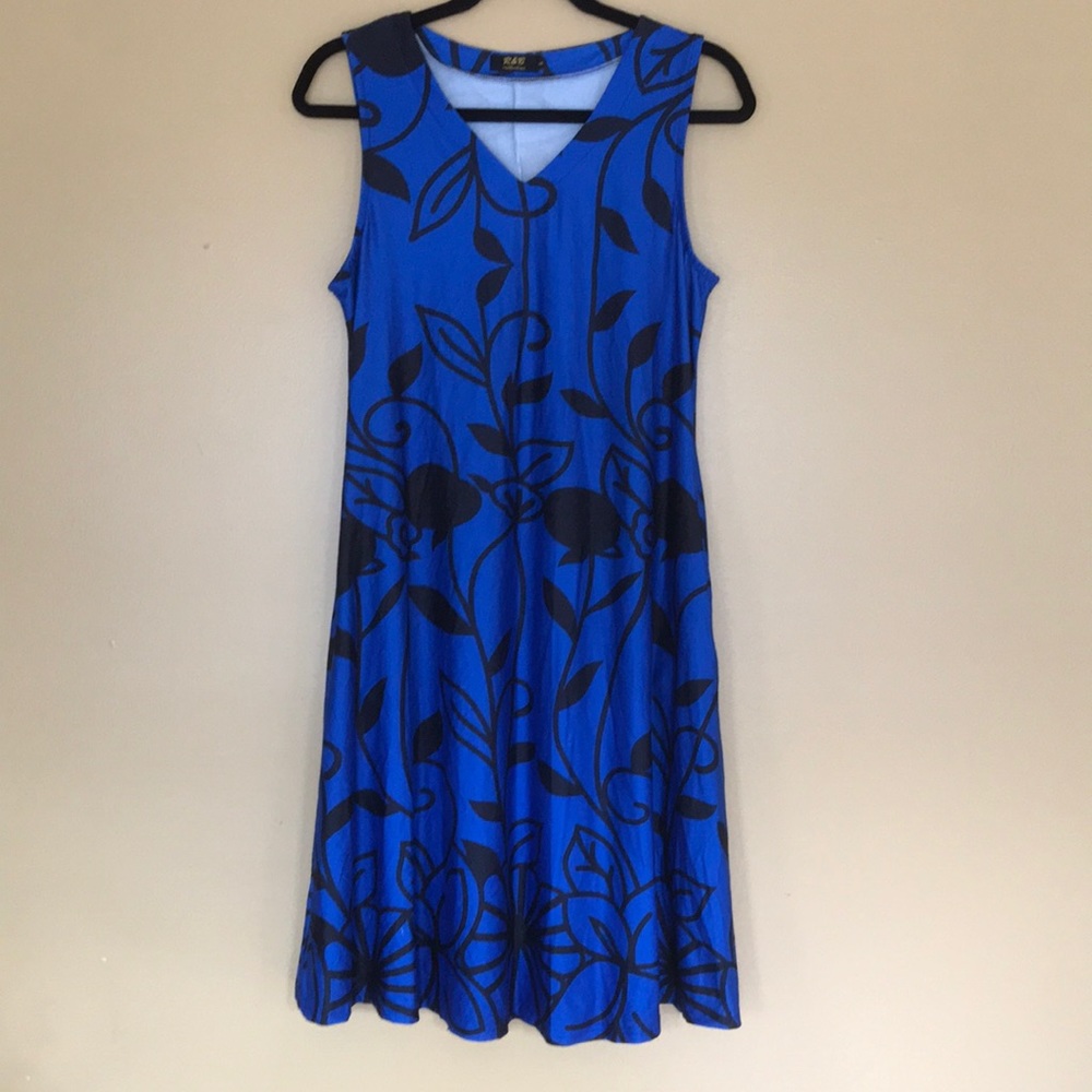 Blue Floral Tank Dress